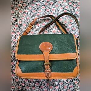 Dooney & Bourke Green and Tan Crossbody Bag